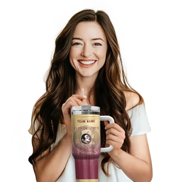 customized florida state seminoles gradient dots garnet curved tumbler premium grade.webp