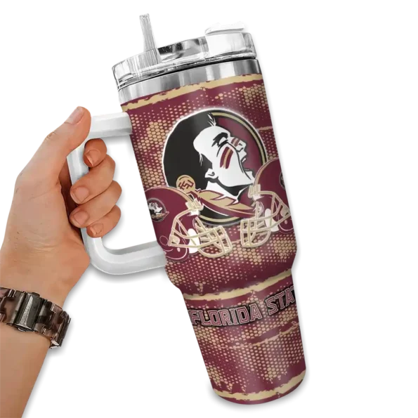 customized florida state seminoles honey streaks garnet curved tumbler fashion forward.webp