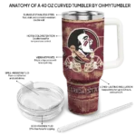 customized florida state seminoles honey streaks garnet curved tumbler best selling.webp