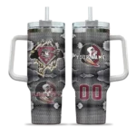 customized florida state seminoles superman shield garnet gray curved tumbler best selling.webp