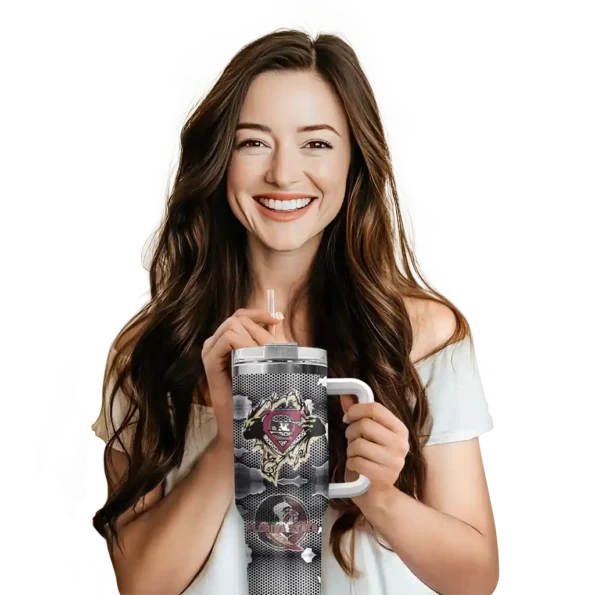 customized florida state seminoles superman shield garnet gray curved tumbler premium grade.webp