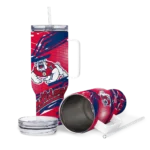 customized fresno state bulldogs abstract paths red curved tumbler best selling.webp