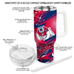 customized fresno state bulldogs abstract paths red curved tumbler best selling.webp