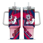 customized fresno state bulldogs arrow burst red curved tumbler best selling.webp
