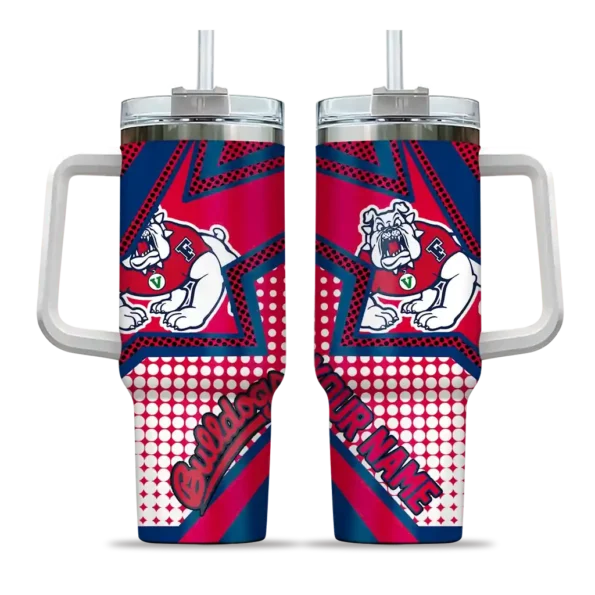 customized fresno state bulldogs arrow burst red curved tumbler best selling.webp