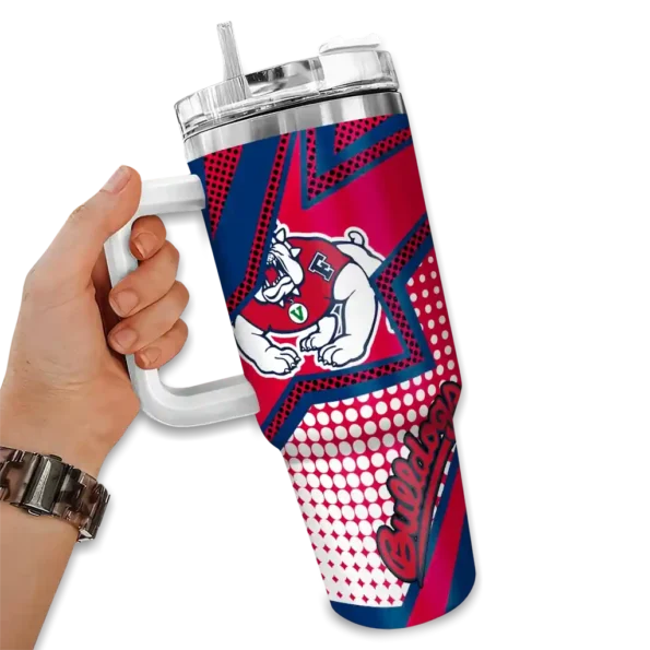 customized fresno state bulldogs arrow burst red curved tumbler fashion forward.webp