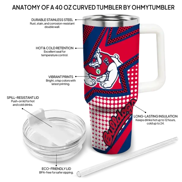 customized fresno state bulldogs arrow burst red curved tumbler new arrival.webp
