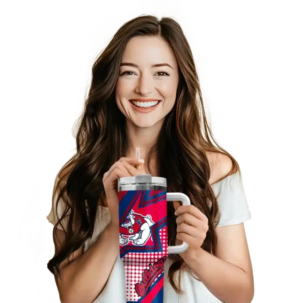 customized fresno state bulldogs arrow burst red curved tumbler premium grade.webp