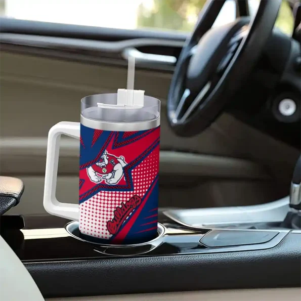 customized fresno state bulldogs arrow burst red curved tumbler trendy.webp