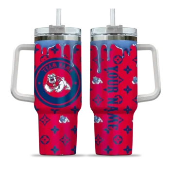 customized fresno state bulldogs bullseye drips red curved tumbler best selling.webp