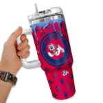 customized fresno state bulldogs bullseye drips red curved tumbler best selling.webp