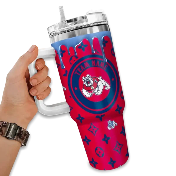 customized fresno state bulldogs bullseye drips red curved tumbler fashion forward.webp