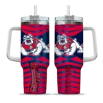 customized fresno state bulldogs chevron layers red curved tumbler best selling.webp