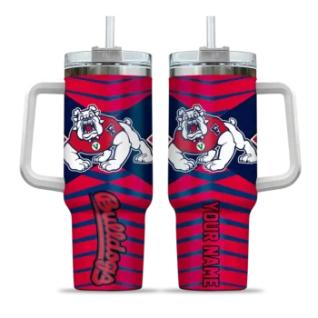 customized fresno state bulldogs chevron layers red curved tumbler best selling.webp