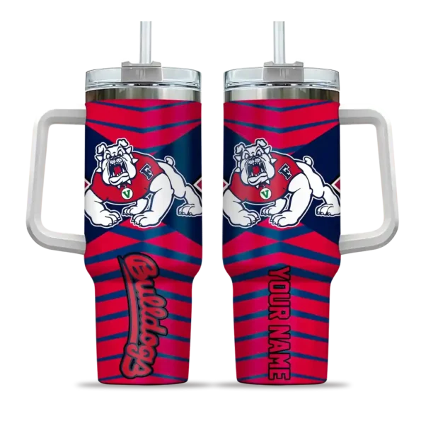 customized fresno state bulldogs chevron layers red curved tumbler best selling.webp