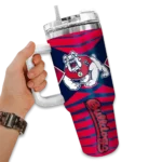 customized fresno state bulldogs chevron layers red curved tumbler best selling.webp