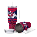 customized fresno state bulldogs chevron layers red curved tumbler best selling.webp