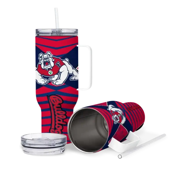customized fresno state bulldogs chevron layers red curved tumbler high quality.webp
