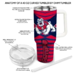 customized fresno state bulldogs chevron layers red curved tumbler best selling.webp