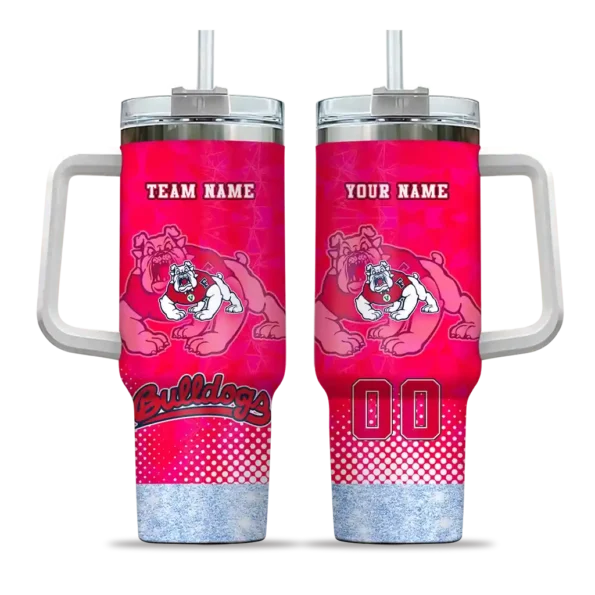customized fresno state bulldogs geometric prism red curved tumbler best selling.webp