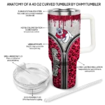 customized fresno state bulldogs leopard zipper red curved tumbler best selling.webp