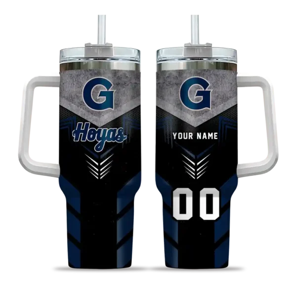 customized georgetown hoyas arrow armor blue black curved tumbler best selling.webp