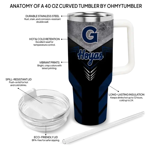 customized georgetown hoyas arrow armor blue black curved tumbler new arrival.webp