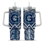 customized georgetown hoyas chevron angle blue curved tumbler best selling.webp