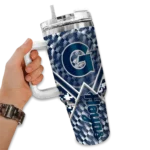 customized georgetown hoyas chevron angle blue curved tumbler best selling.webp