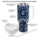customized georgetown hoyas chevron angle blue curved tumbler best selling.webp