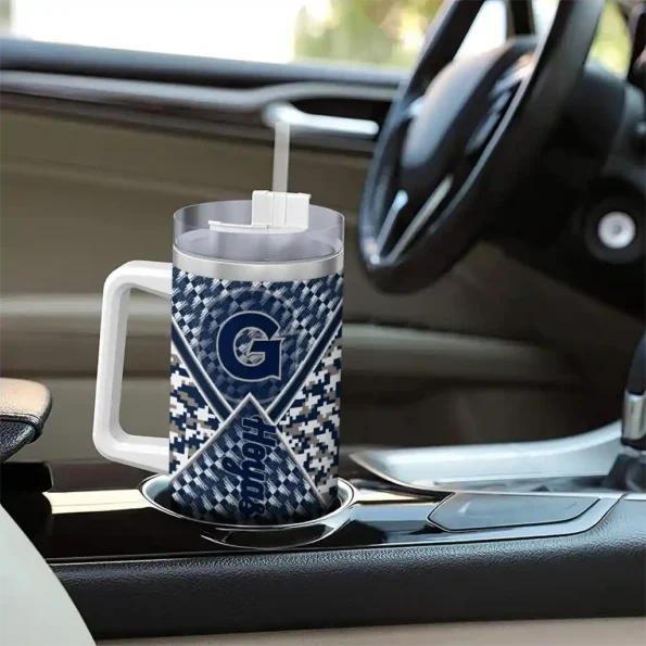 customized georgetown hoyas chevron angle blue curved tumbler trendy.webp