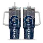 customized georgetown hoyas chevron stripe blue curved tumbler best selling.webp