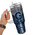 customized georgetown hoyas chevron stripe blue curved tumbler best selling.webp