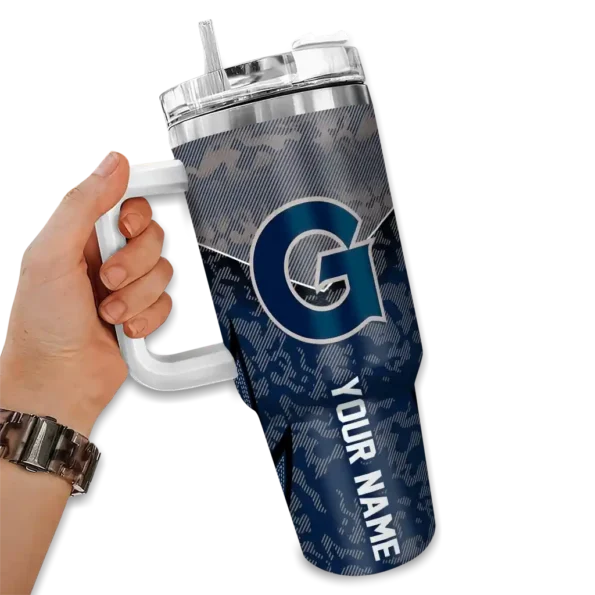 customized georgetown hoyas chevron stripe blue curved tumbler fashion forward.webp