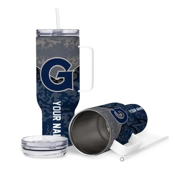 customized georgetown hoyas chevron stripe blue curved tumbler high quality.webp