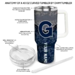 customized georgetown hoyas chevron stripe blue curved tumbler best selling.webp