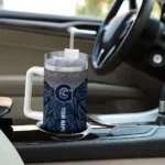 customized georgetown hoyas chevron stripe blue curved tumbler best selling.webp