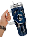 customized georgetown hoyas claw cut blue black curved tumbler best selling.webp