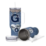 customized georgetown hoyas heart helmet motif blue curved tumbler best selling.webp