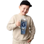 customized georgetown hoyas heart helmet motif blue curved tumbler best selling.webp