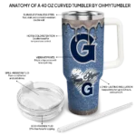 customized georgetown hoyas heart helmet motif blue curved tumbler best selling.webp
