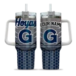 customized georgetown hoyas hex texture blue curved tumbler best selling.webp