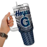 customized georgetown hoyas hex texture blue curved tumbler best selling.webp