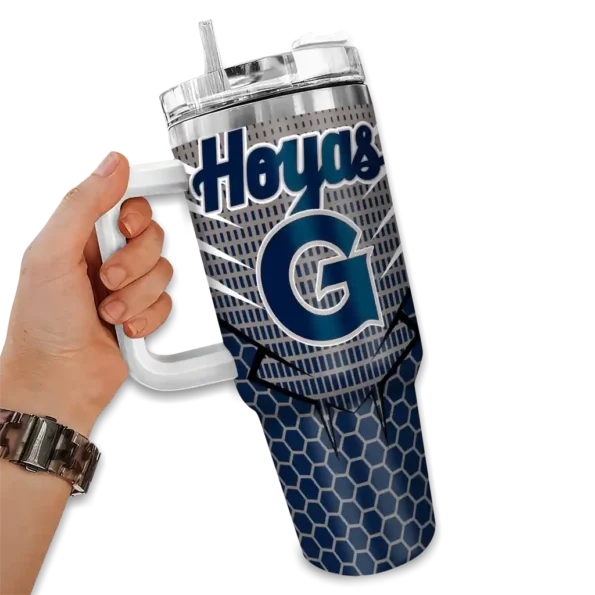 customized georgetown hoyas hex texture blue curved tumbler fashion forward.webp