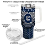 customized georgetown hoyas hex texture blue curved tumbler best selling.webp