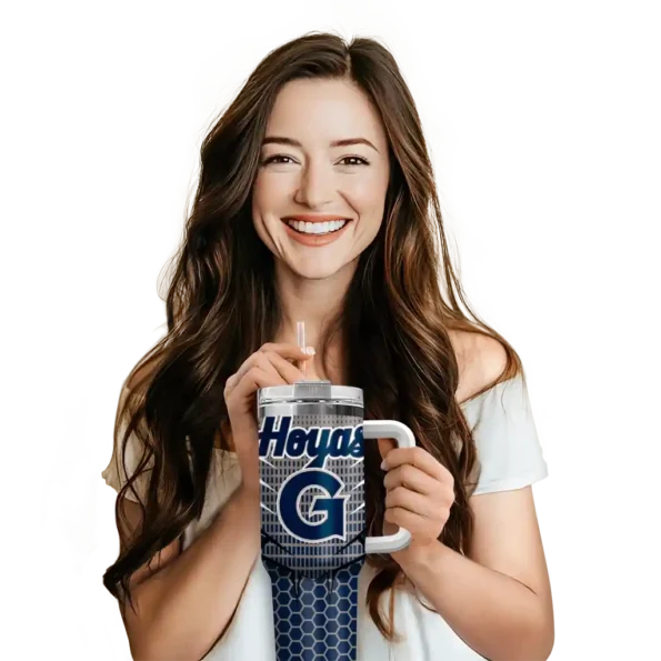 customized georgetown hoyas hex texture blue curved tumbler premium grade.webp