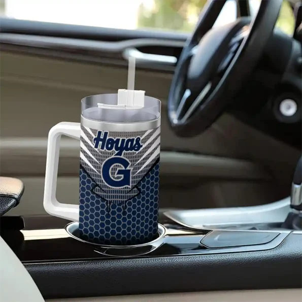 customized georgetown hoyas hex texture blue curved tumbler trendy.webp