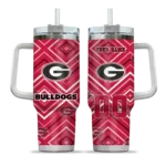 customized georgia bulldogs bold diamonds red curved tumbler best selling.webp