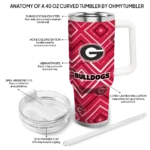 customized georgia bulldogs bold diamonds red curved tumbler best selling.webp