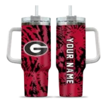 customized georgia bulldogs burst swirl red curved tumbler best selling.webp